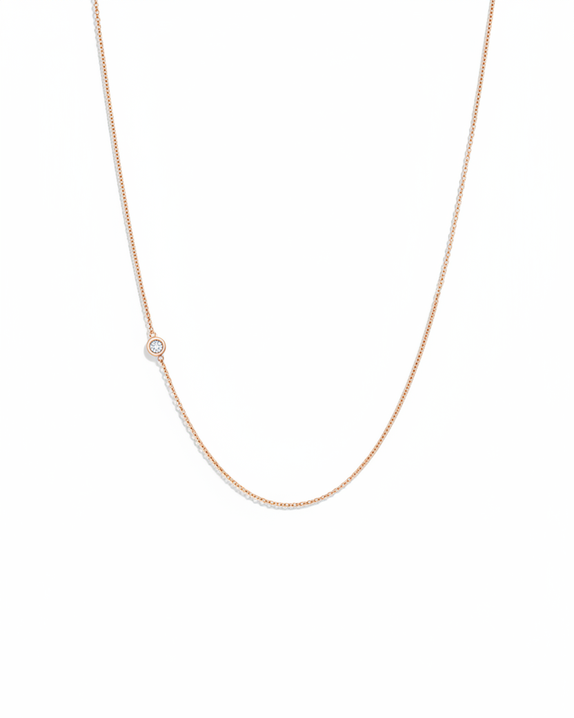 שרשרת זהב אלכסיס יהלום לבן