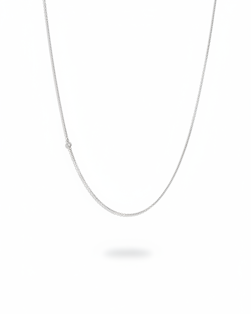 שרשרת זהב אלכסיס יהלום לבן