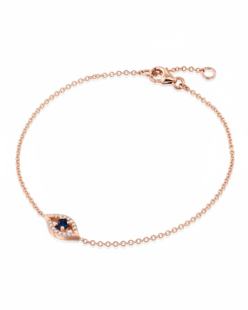 צמיד עין הרע יהלומים וספיר