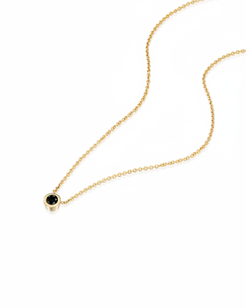 שרשרת מרגריטה עם יהלום שחור