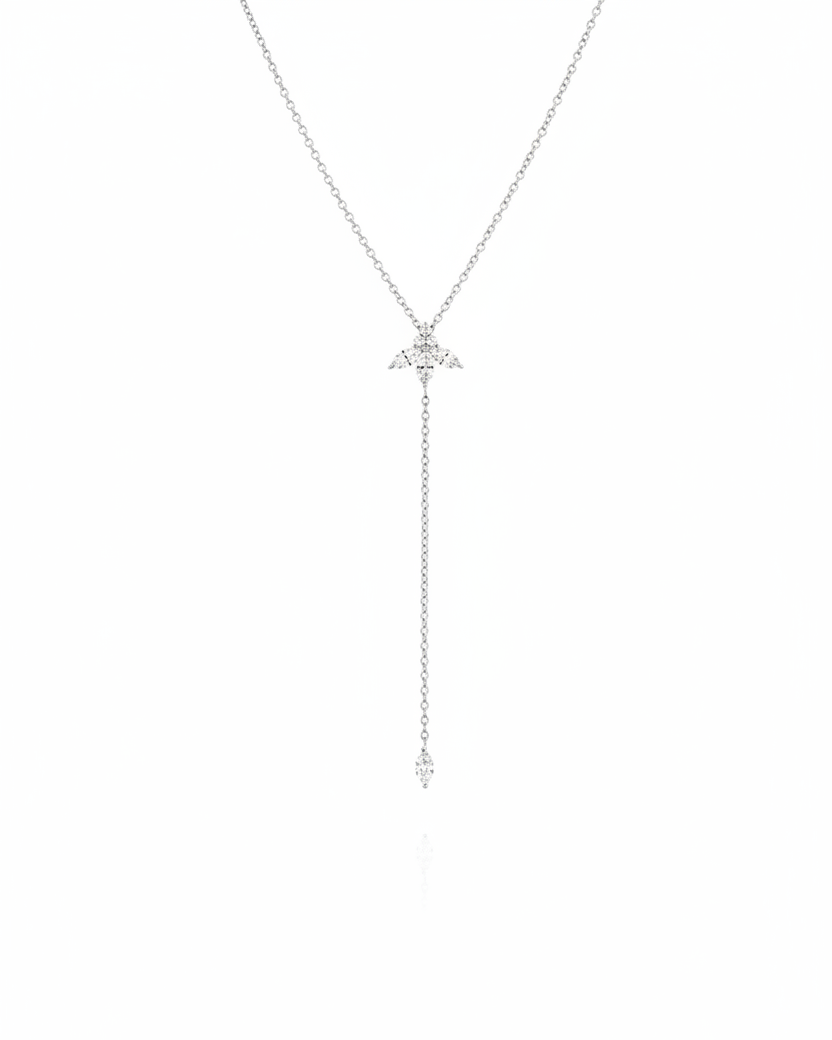 שרשרת ז'אן פואסון יהלומים לבנים בתוספת עניבה