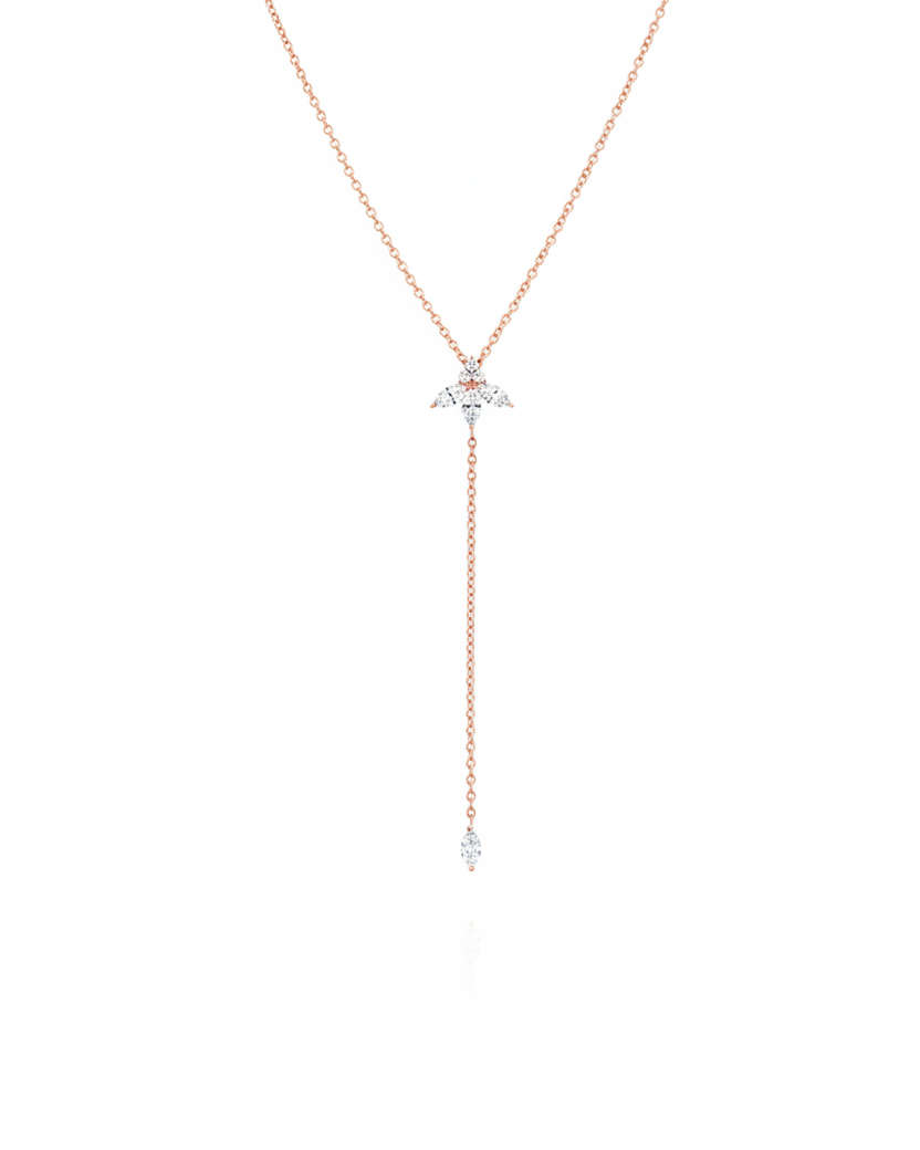 שרשרת ז'אן פואסון יהלומים לבנים בתוספת עניבה