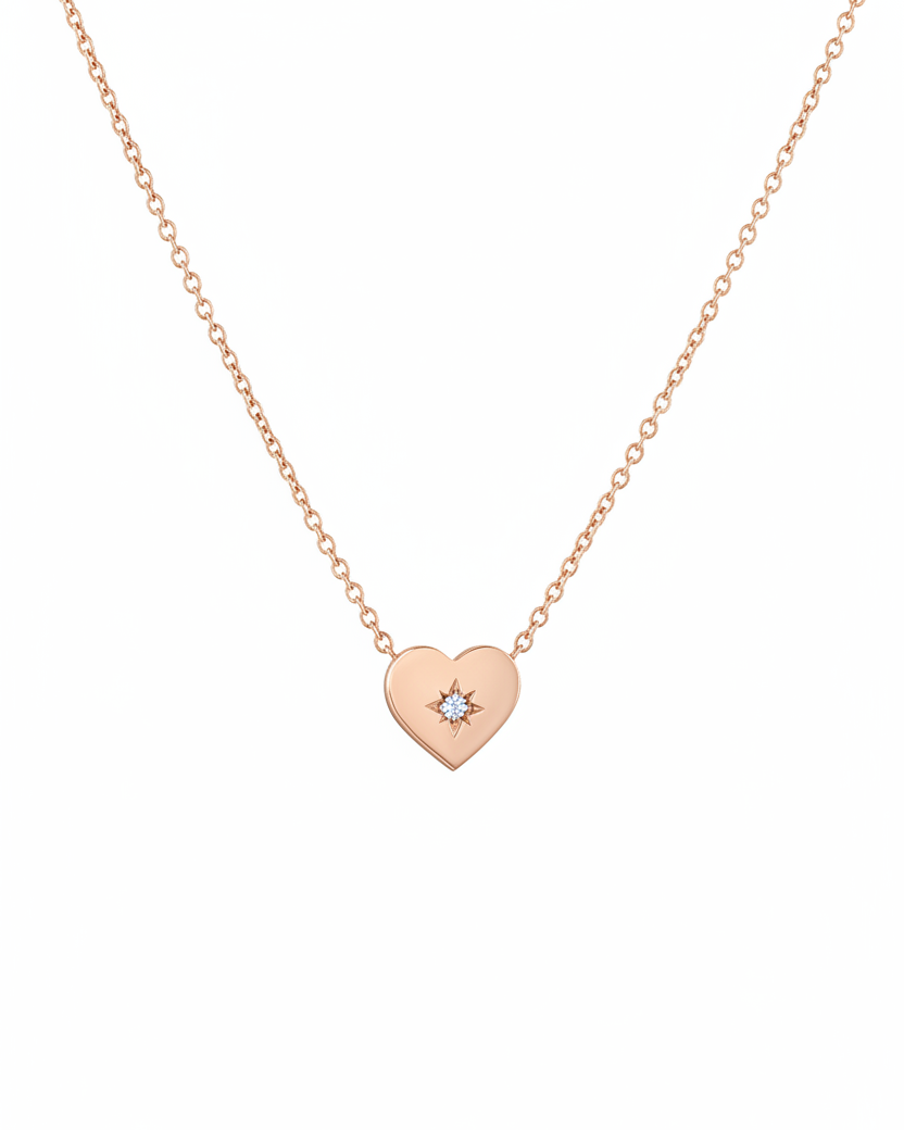 שרשרת לב עם יהלום