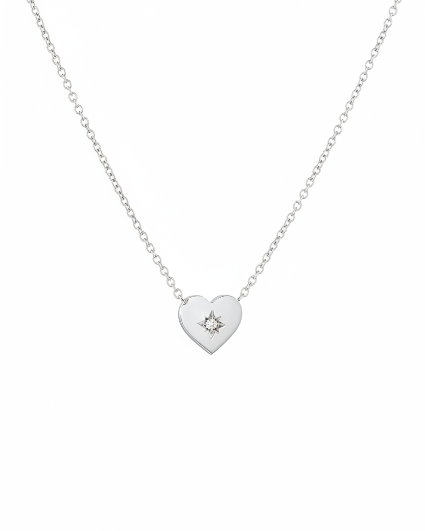 שרשרת לב עם יהלום