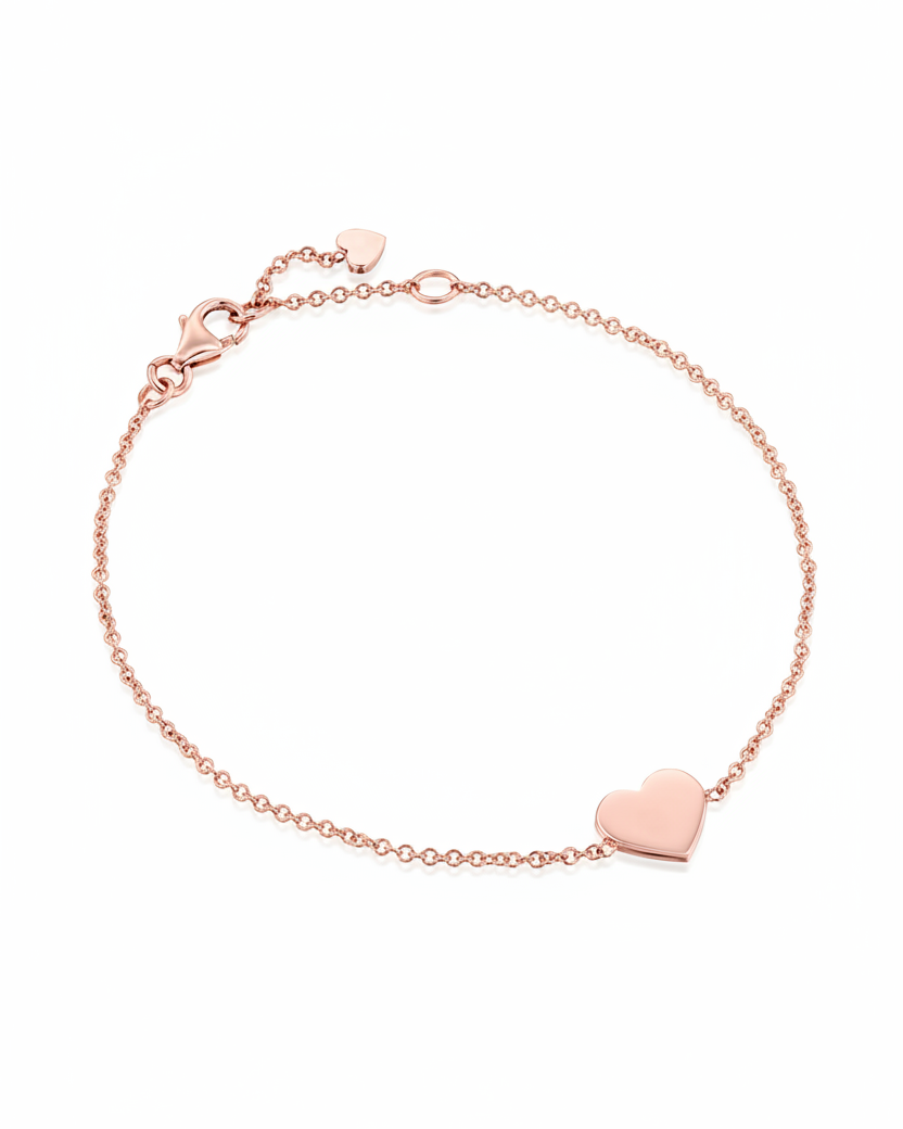 צמיד לב זהב חלק