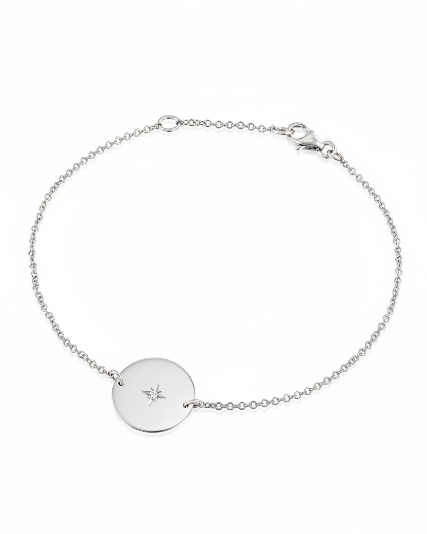 צמיד קיארה עם יהלום לבן בשיבוץ כוכב