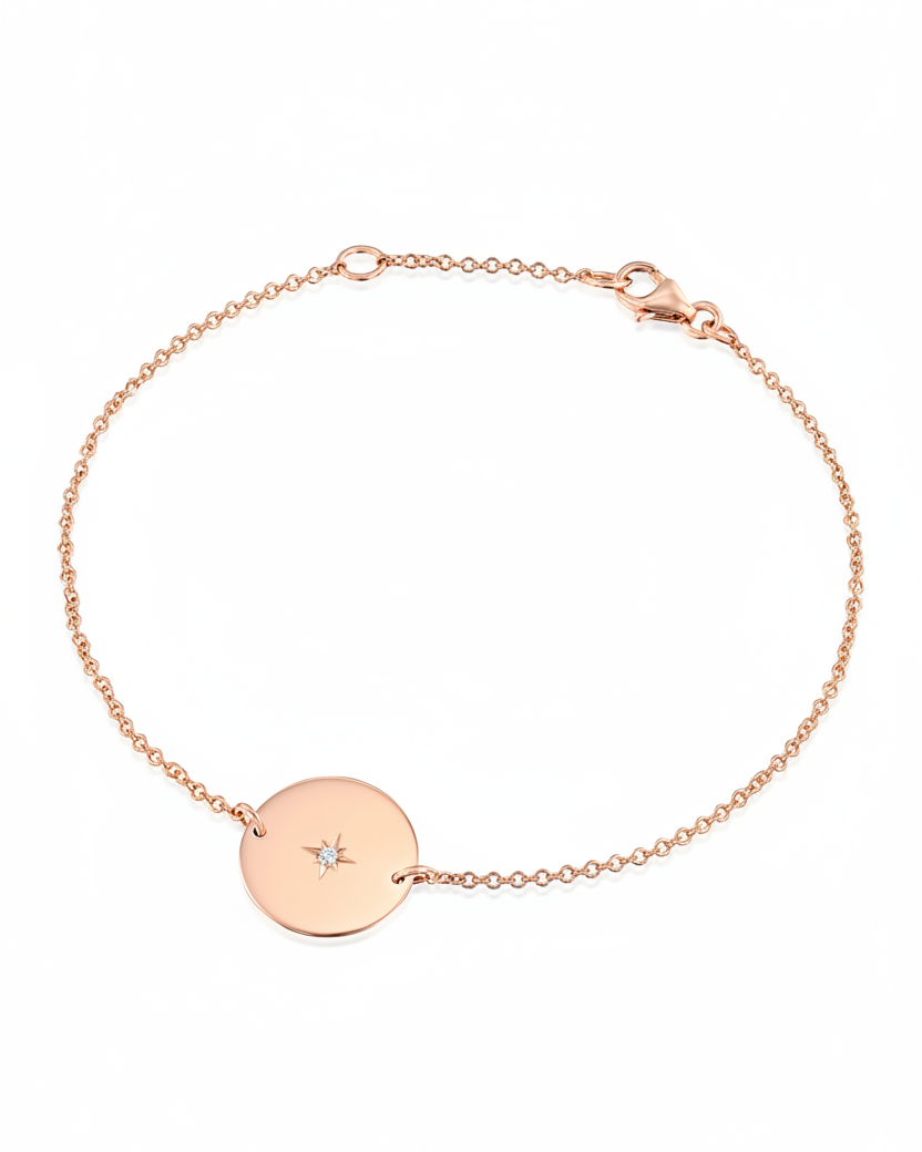 צמיד קיארה עם יהלום לבן בשיבוץ כוכב