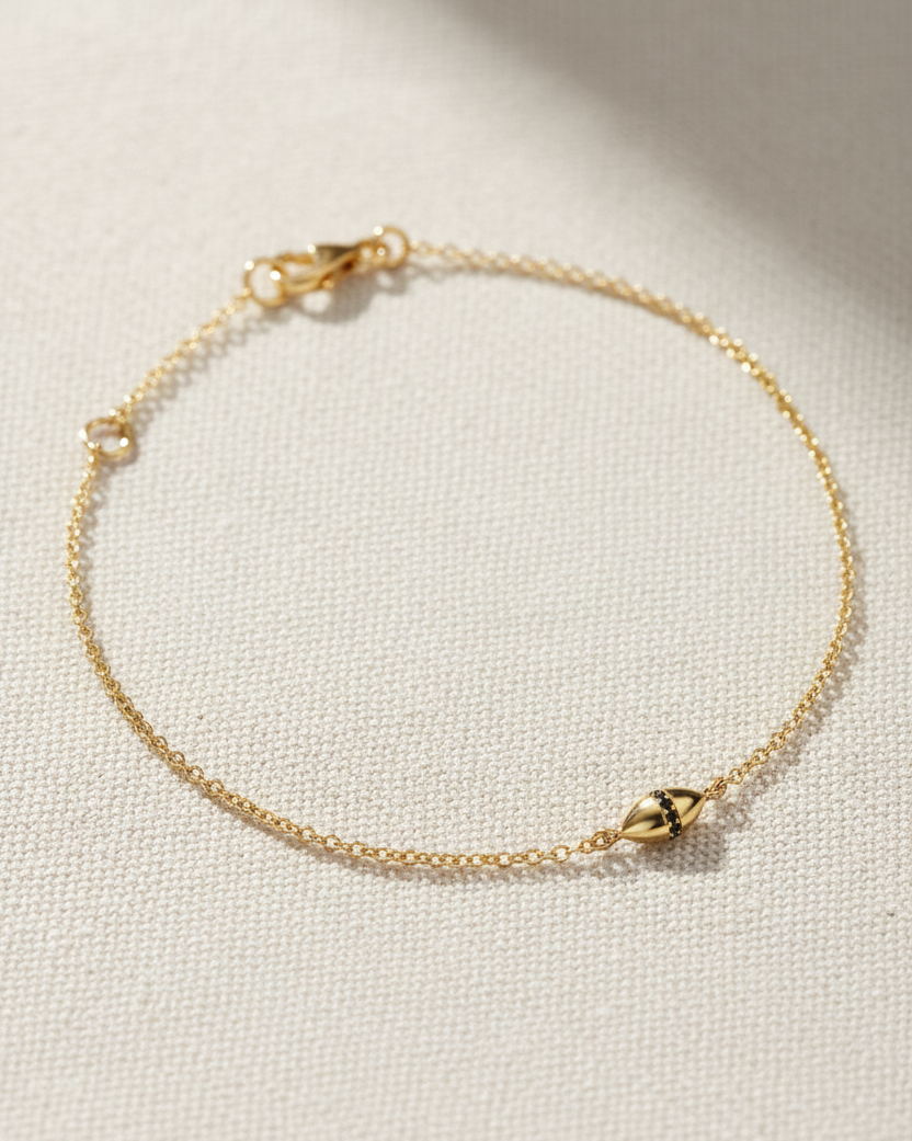 צמיד זהב קוקו יהלומים שחורים