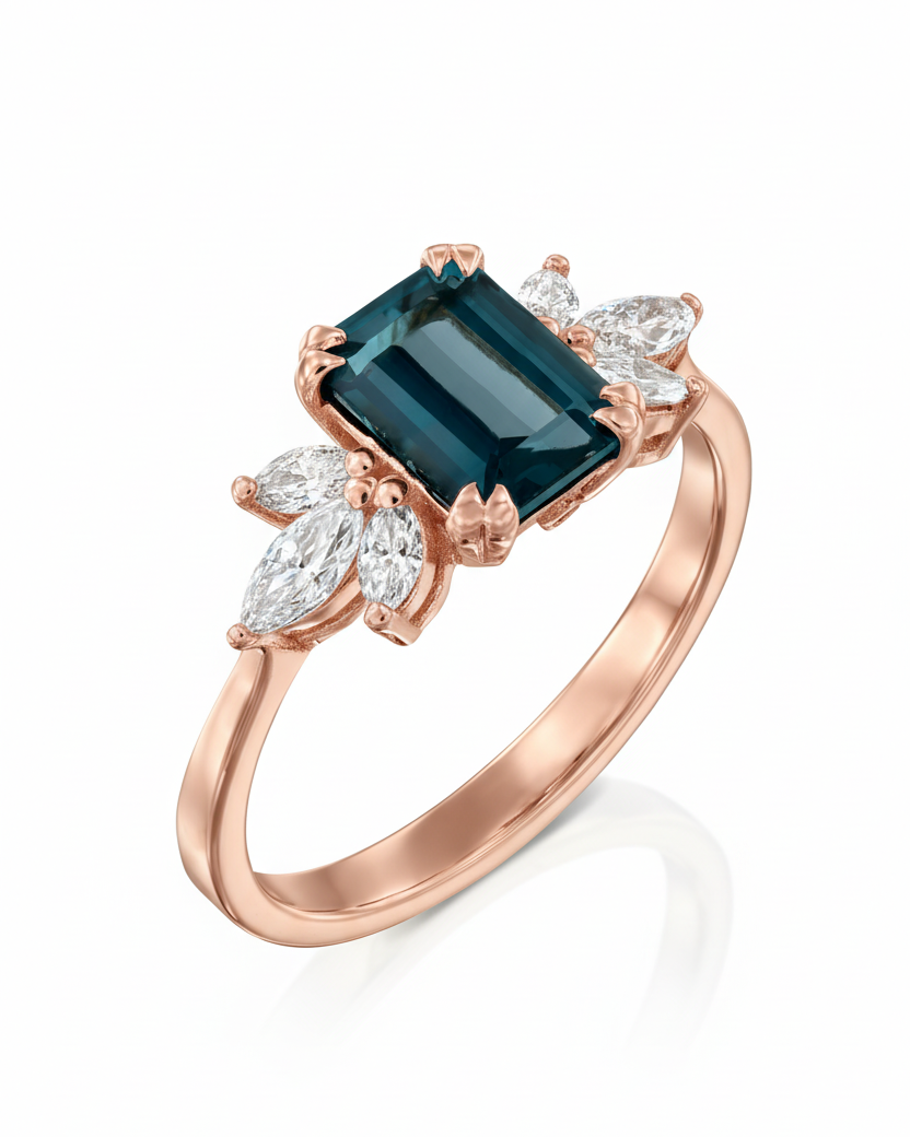 טבעת דפני בלו טופז