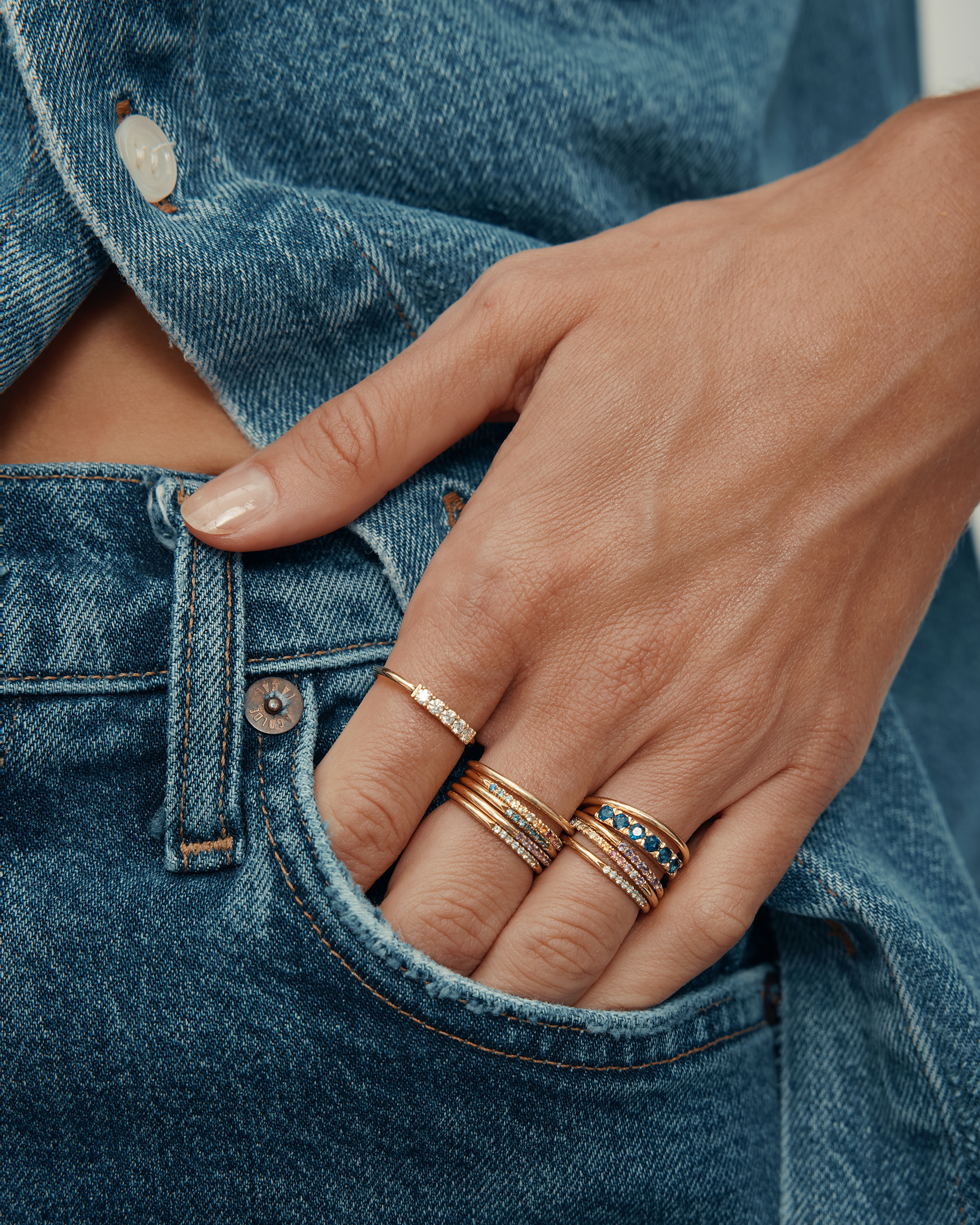 טבעת קנדי עם יהלומים לבנים