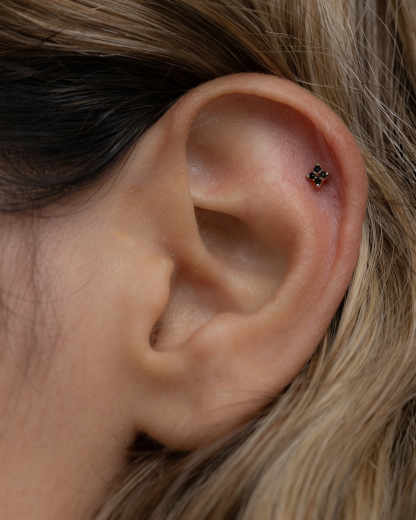 עגיל פירסינג מיני ונוס יהלומים שחורים