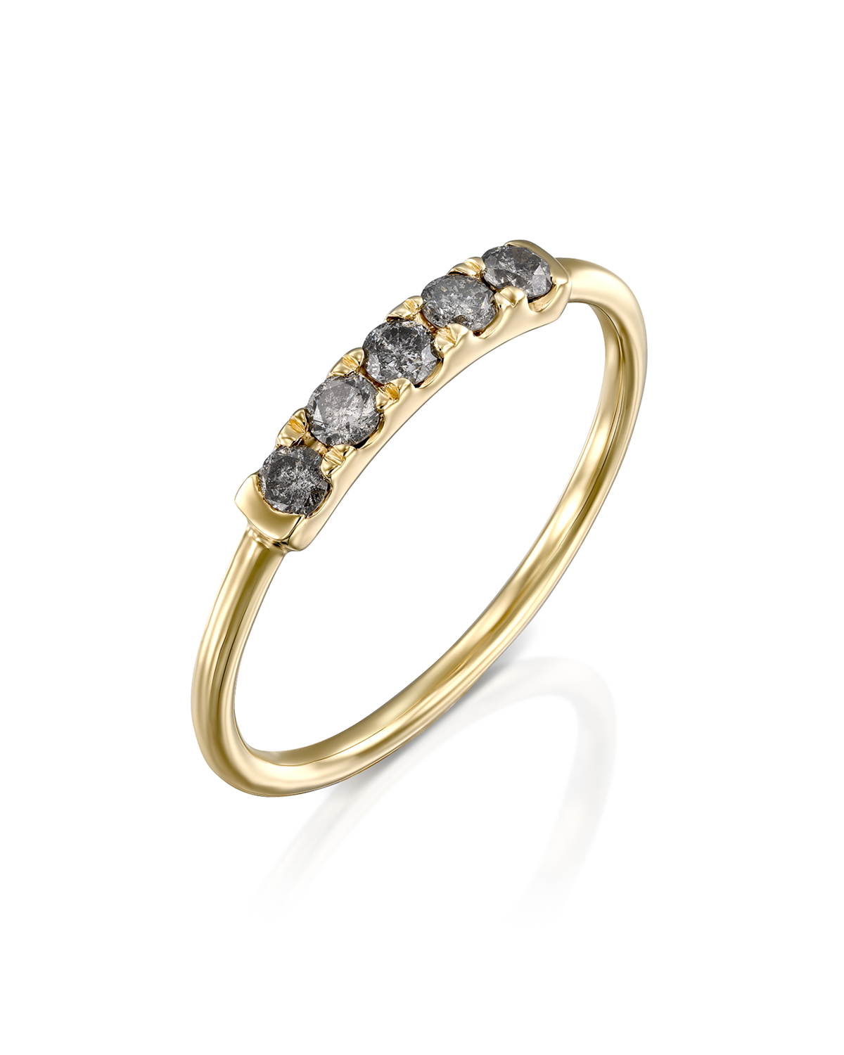 טבעת קנדי יהלומים אפורים