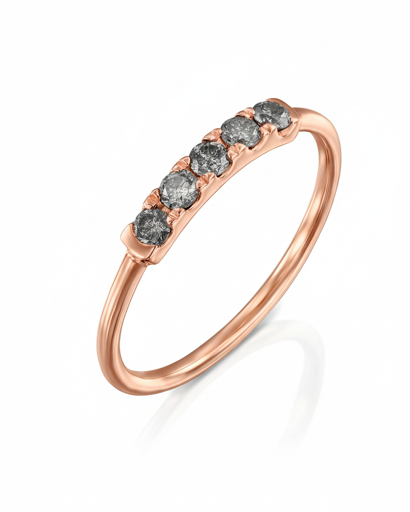 טבעת קנדי יהלומים אפורים