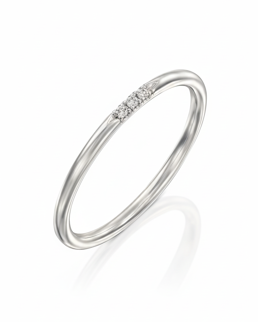 טבעת קלי 3 יהלומים