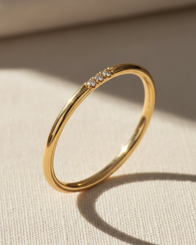 טבעת קלי 3 יהלומים