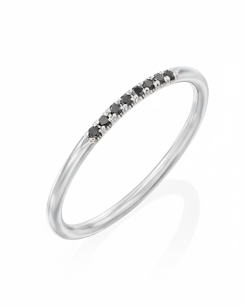 טבעת קלי יהלומים שחורים