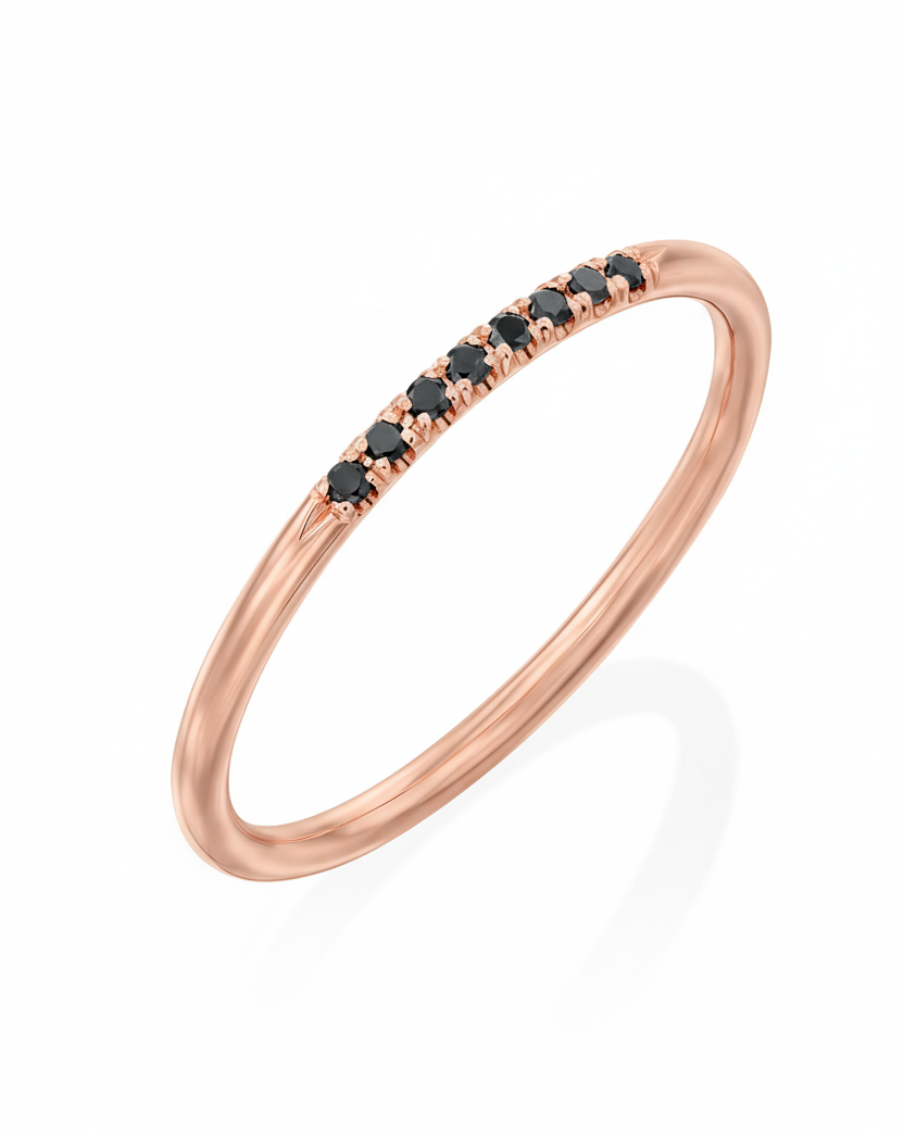 טבעת קלי יהלומים שחורים