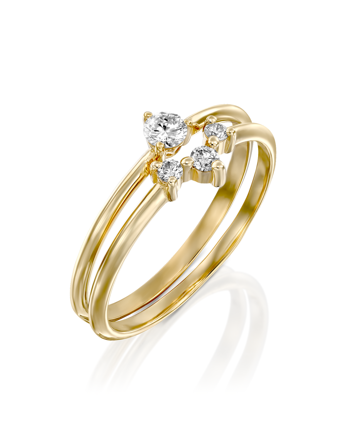 טבעת פרידה יהלומים לבנים