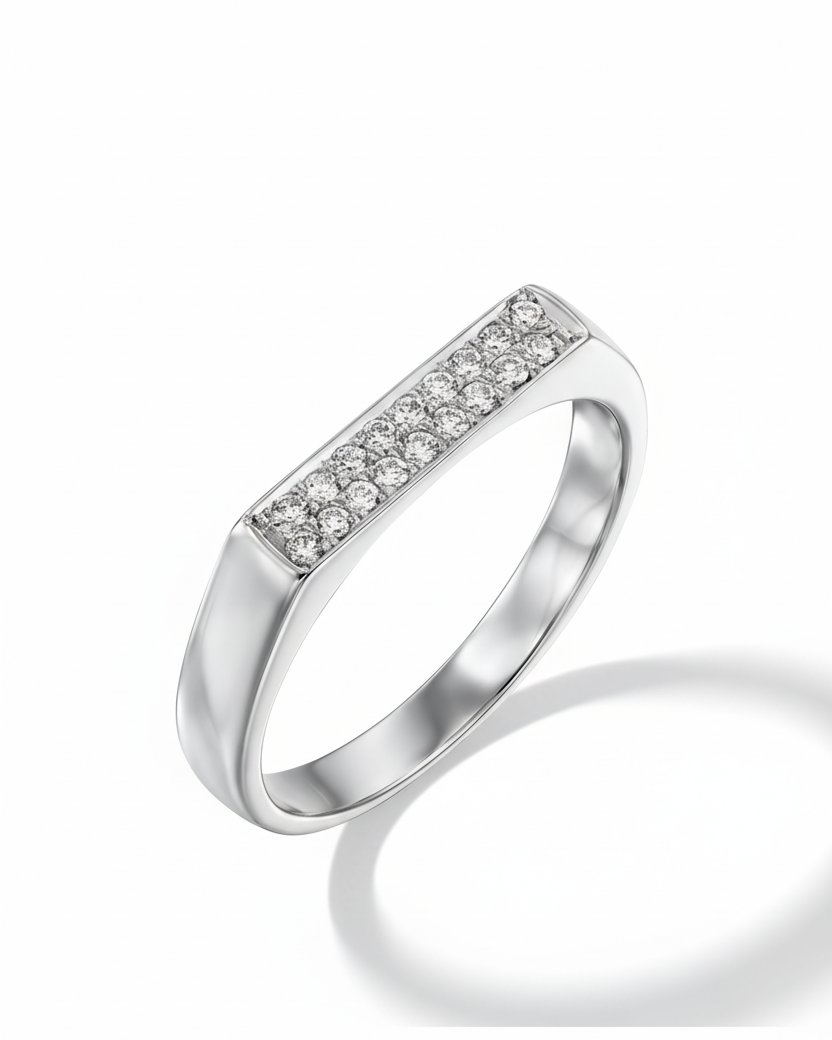 טבעת שרלוט יהלומים לבנים