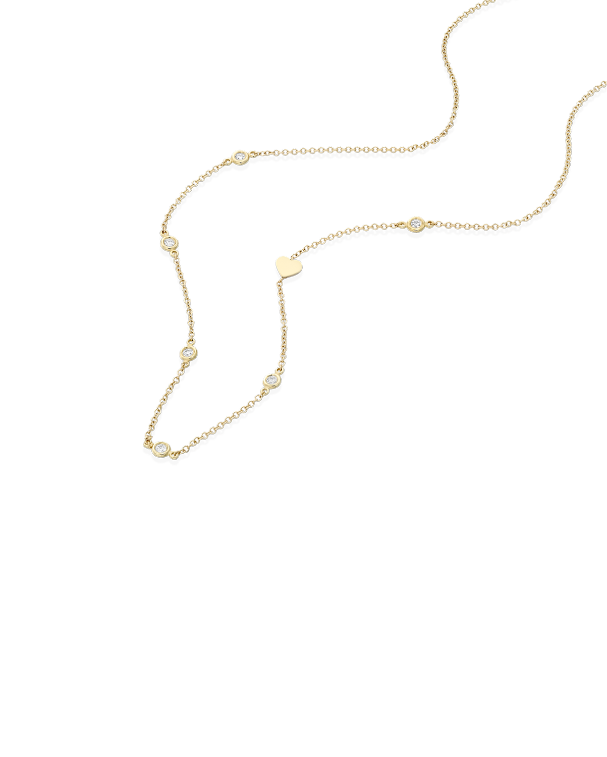 שרשרת אלכס 6 יהלומים בתוספת לב