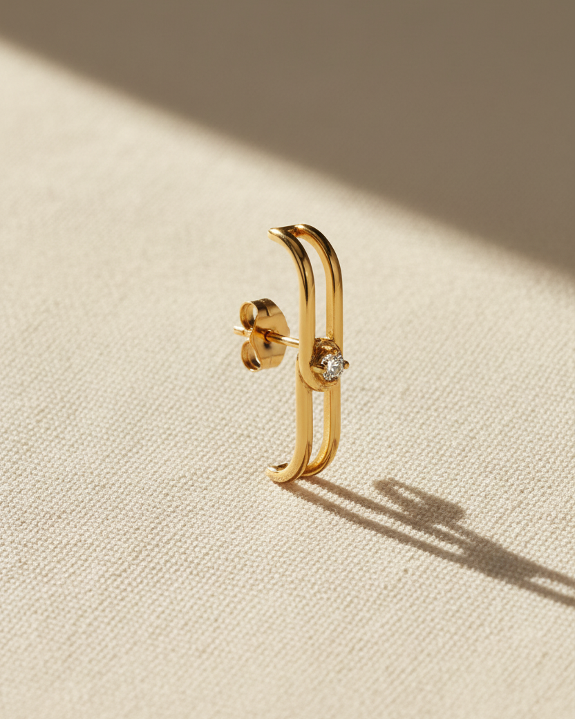 עגיל 10 - יהלום לבן