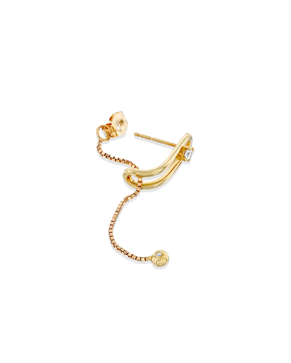 עגיל 12 - יהלום לבן