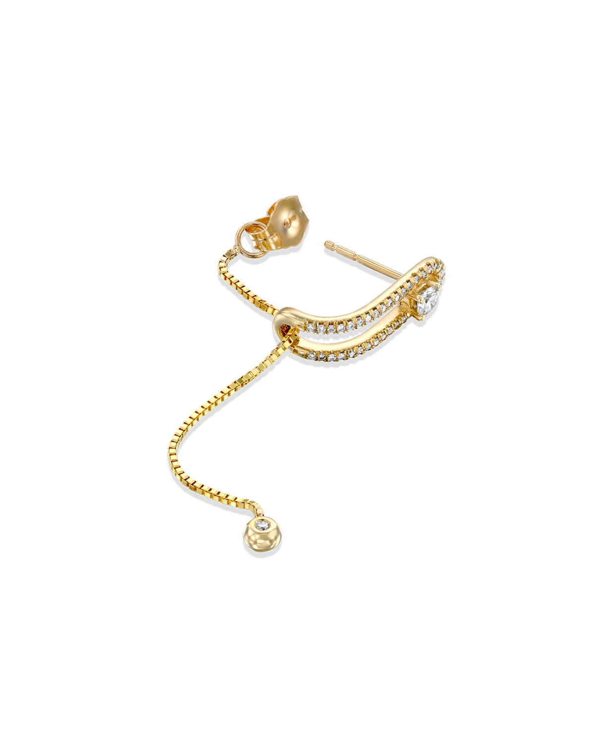 עגיל 11 - יהלומים לבנים