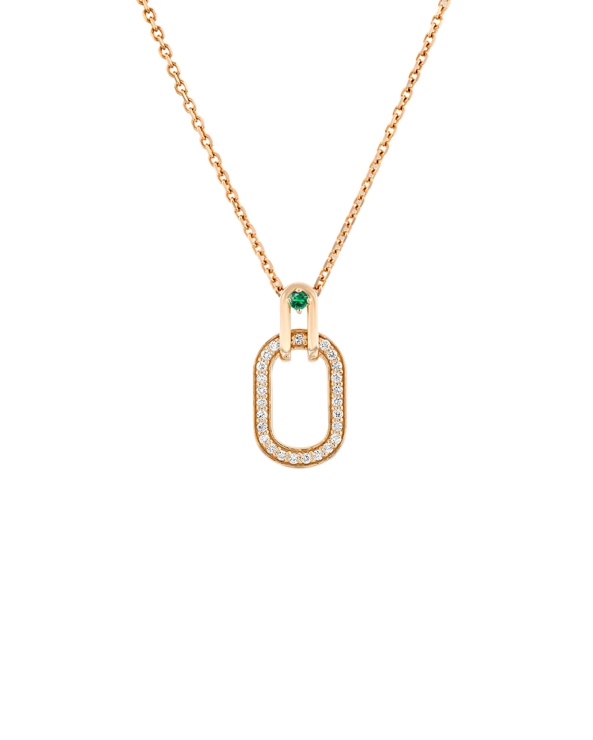 שרשרת 01 - אמרלד ויהלומים לבנים