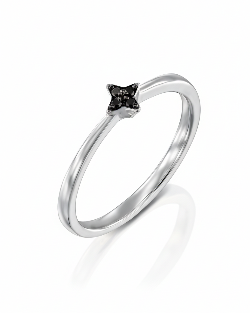 טבעת מארס יהלומים שחורים