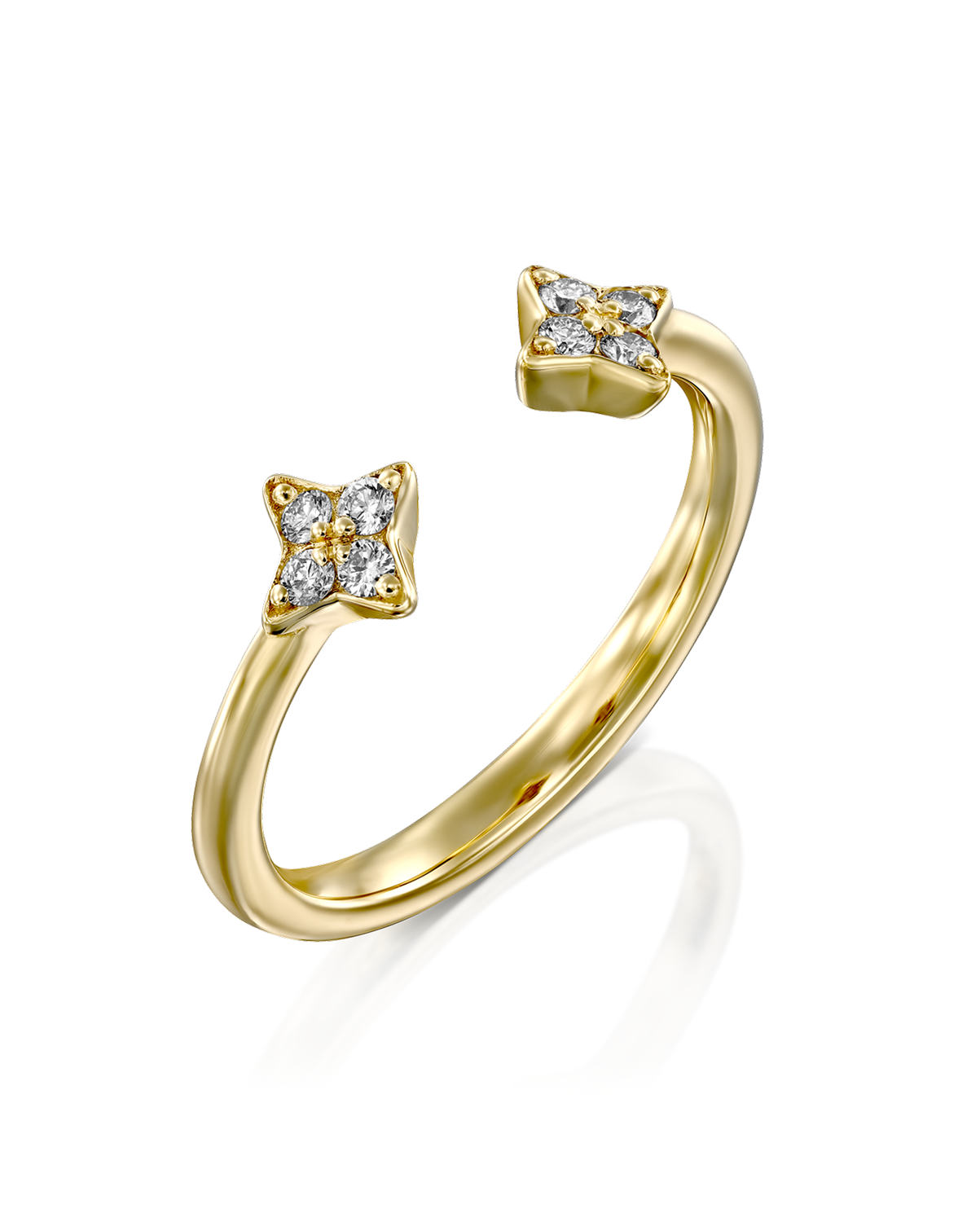 טבעת מרקורי מוגדלת עם יהלומים לבנים