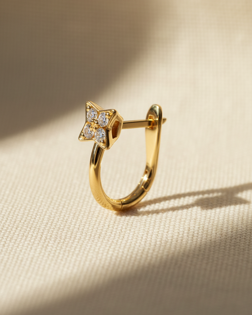 חישוק ונוס אנגלי יהלומים לבנים