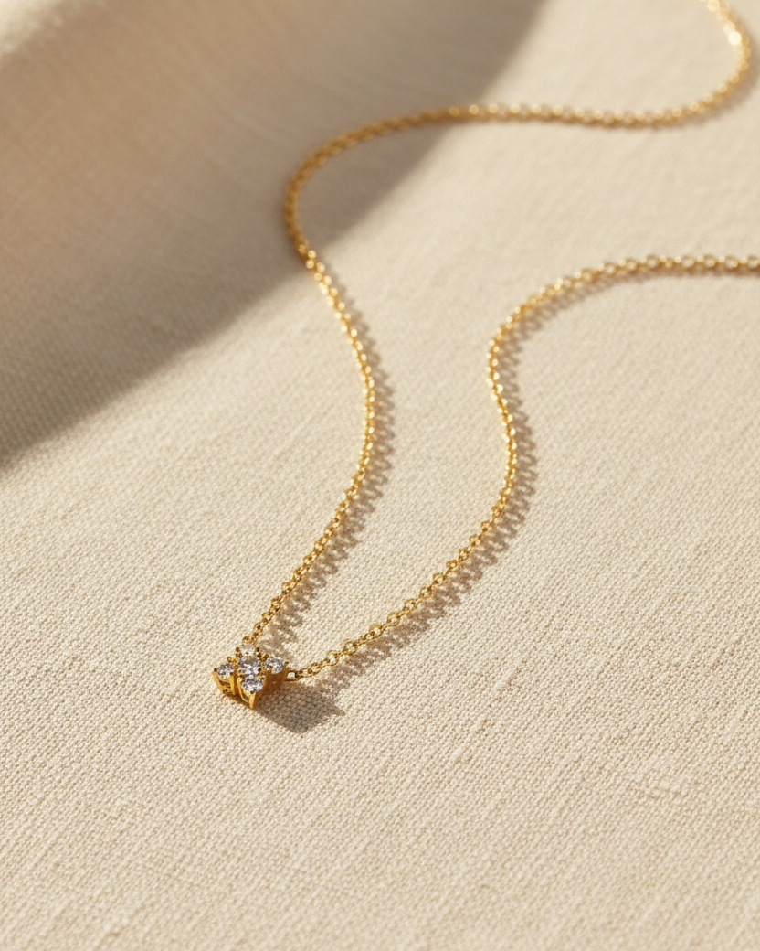 שרשרת מיני ולנטינה יהלומים לבנים