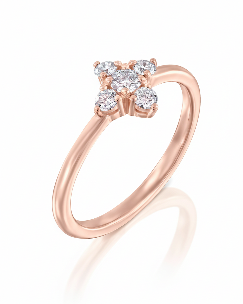 טבעת אליאנה יהלומים לבנים