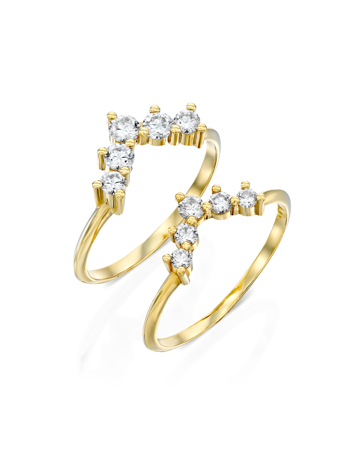 טבעת הרמון מוגדלת יהלומים לבנים