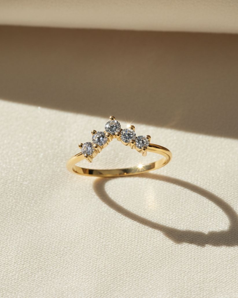 טבעת הרמון מוגדלת יהלומים לבנים