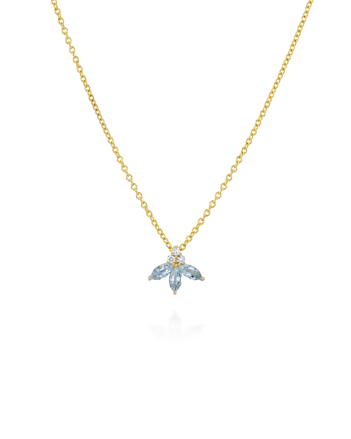 שרשרת ז'אן פואסון יהלומים ואקוומרין