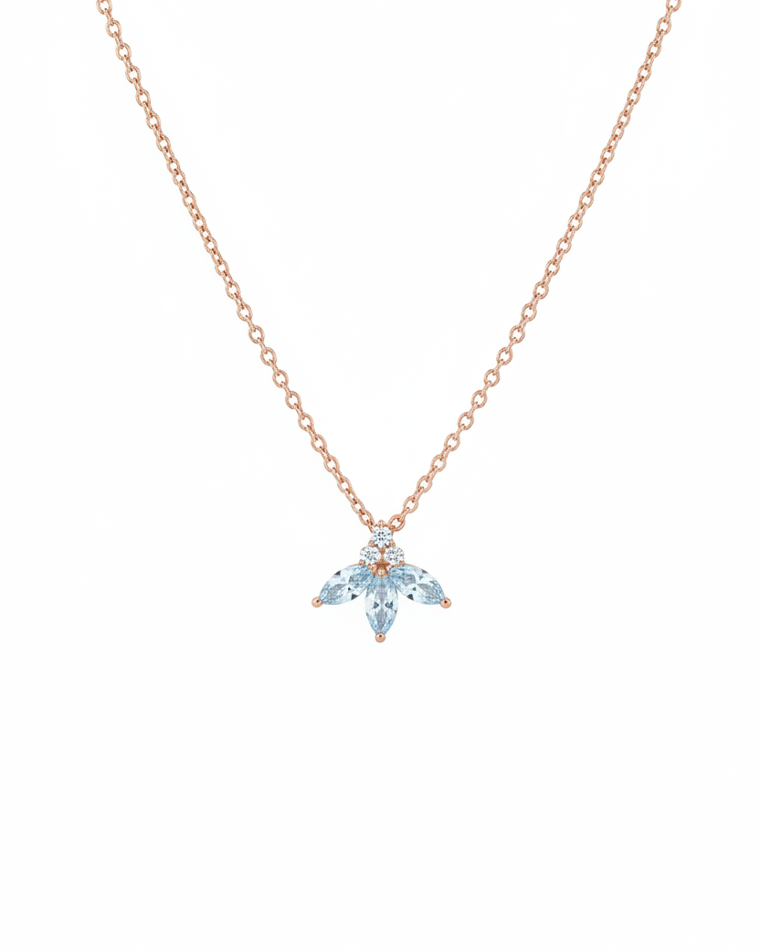 שרשרת ז'אן פואסון יהלומים ואקוומרין