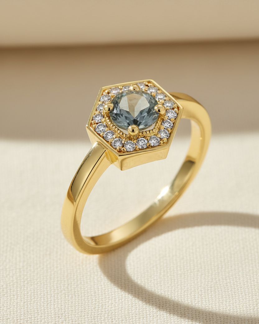 טבעת איימי עם אקוומרין 5 מ"מ