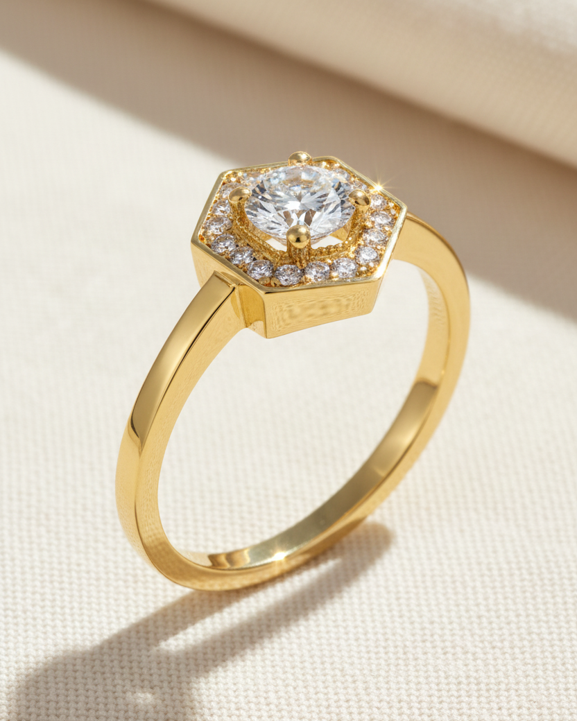 טבעת איימי עם יהלום 5 מ"מ