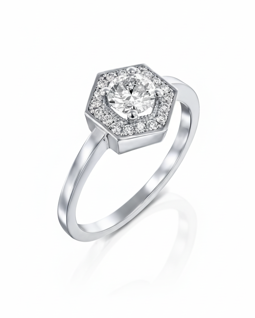 טבעת איימי עם יהלום 5 מ"מ