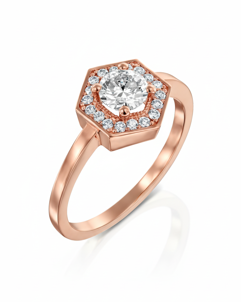 טבעת איימי עם יהלום 5 מ"מ