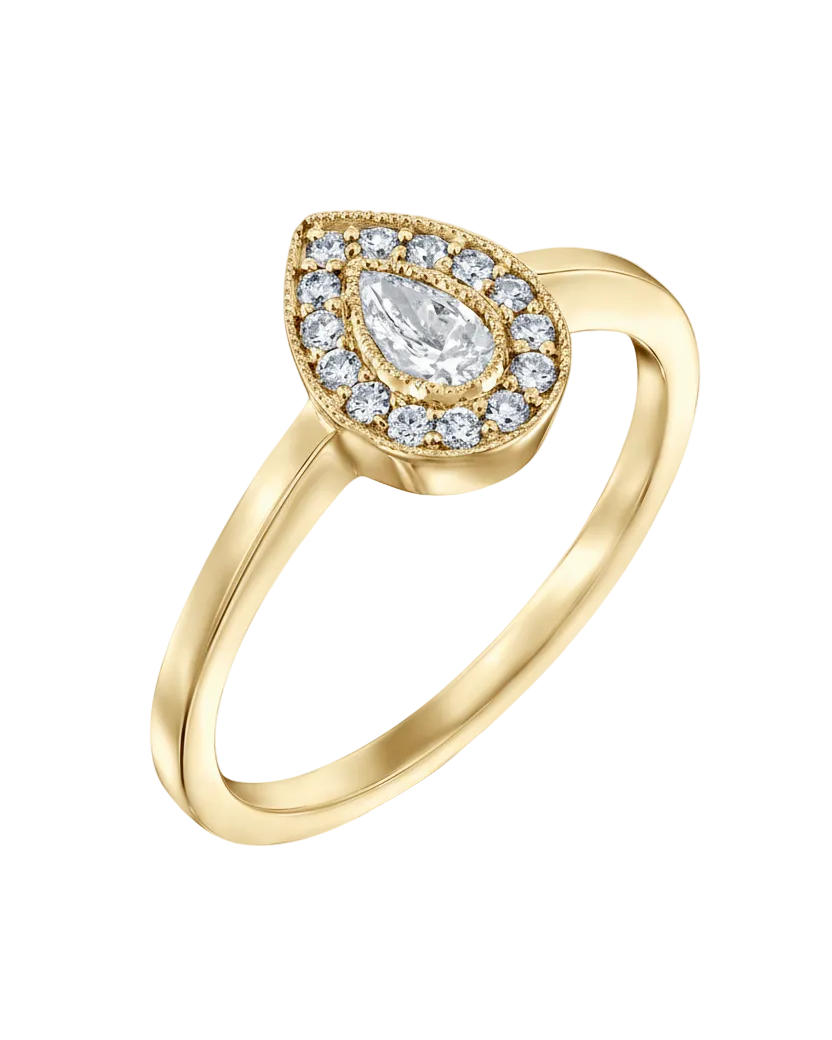 טבעת לונה יהלום לבן