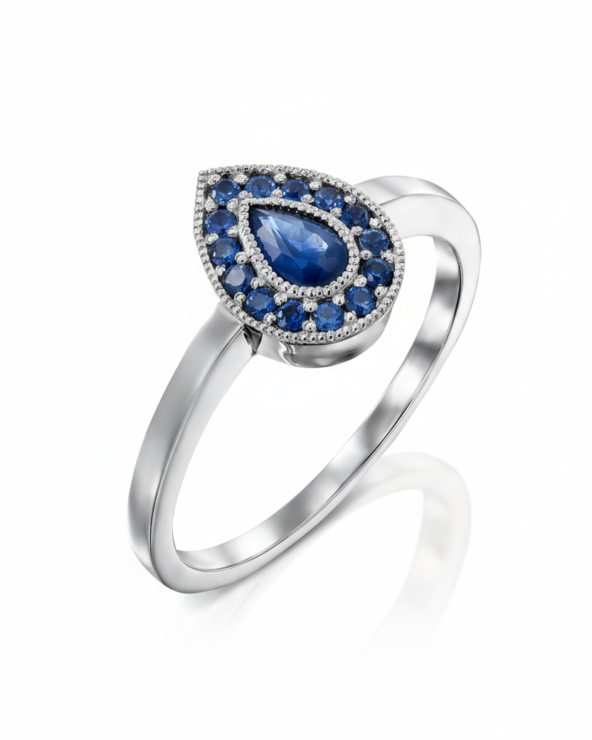 טבעת לונה עם ספירים