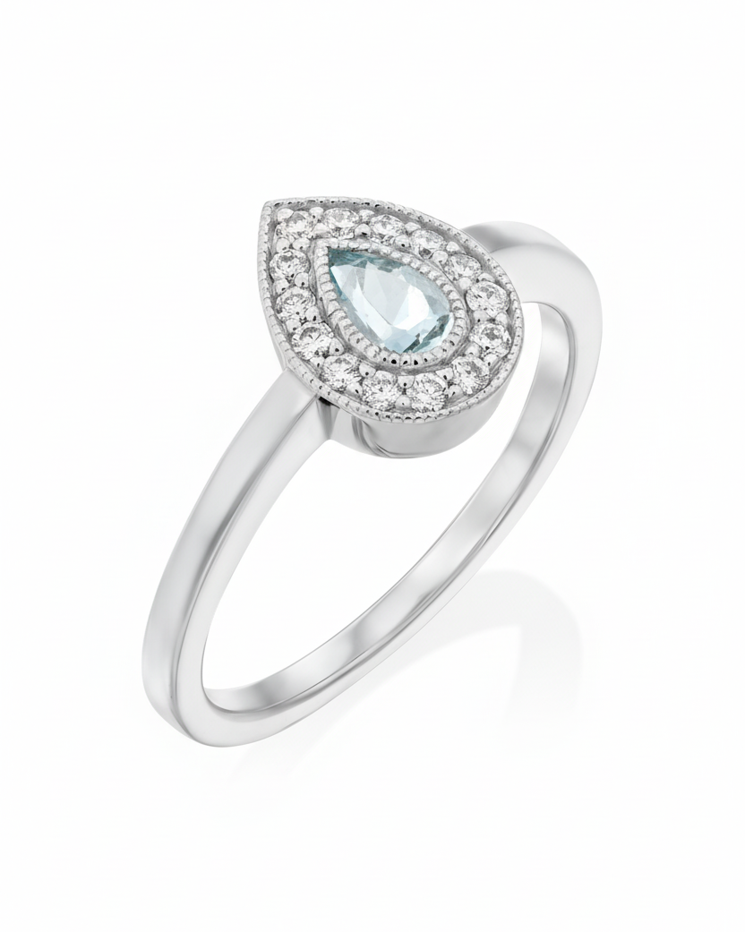 טבעת לונה אקוומרין