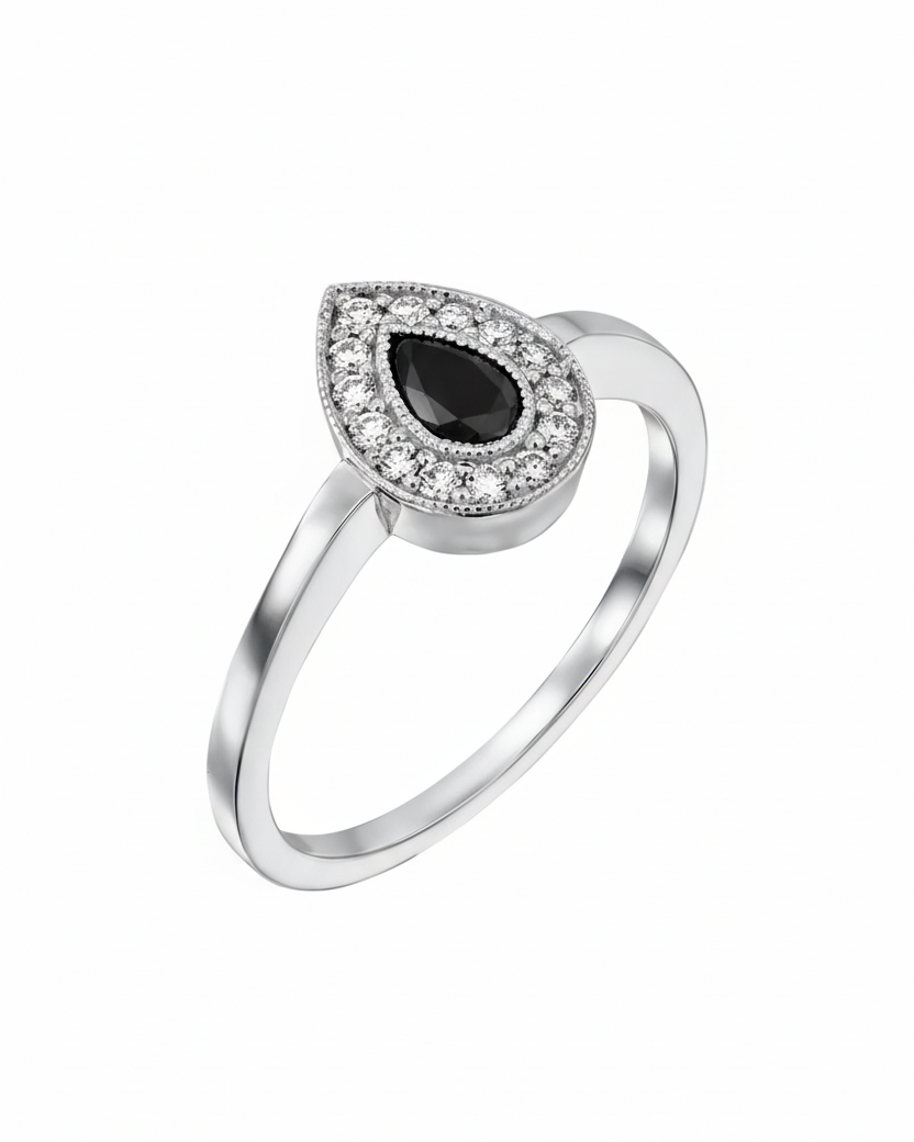 טבעת לונה יהלום שחור