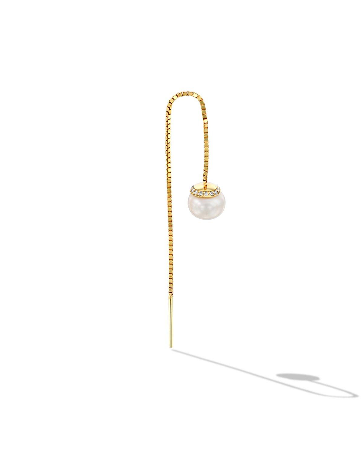 עגיל אשלי פנינה ויהלומים לבנים