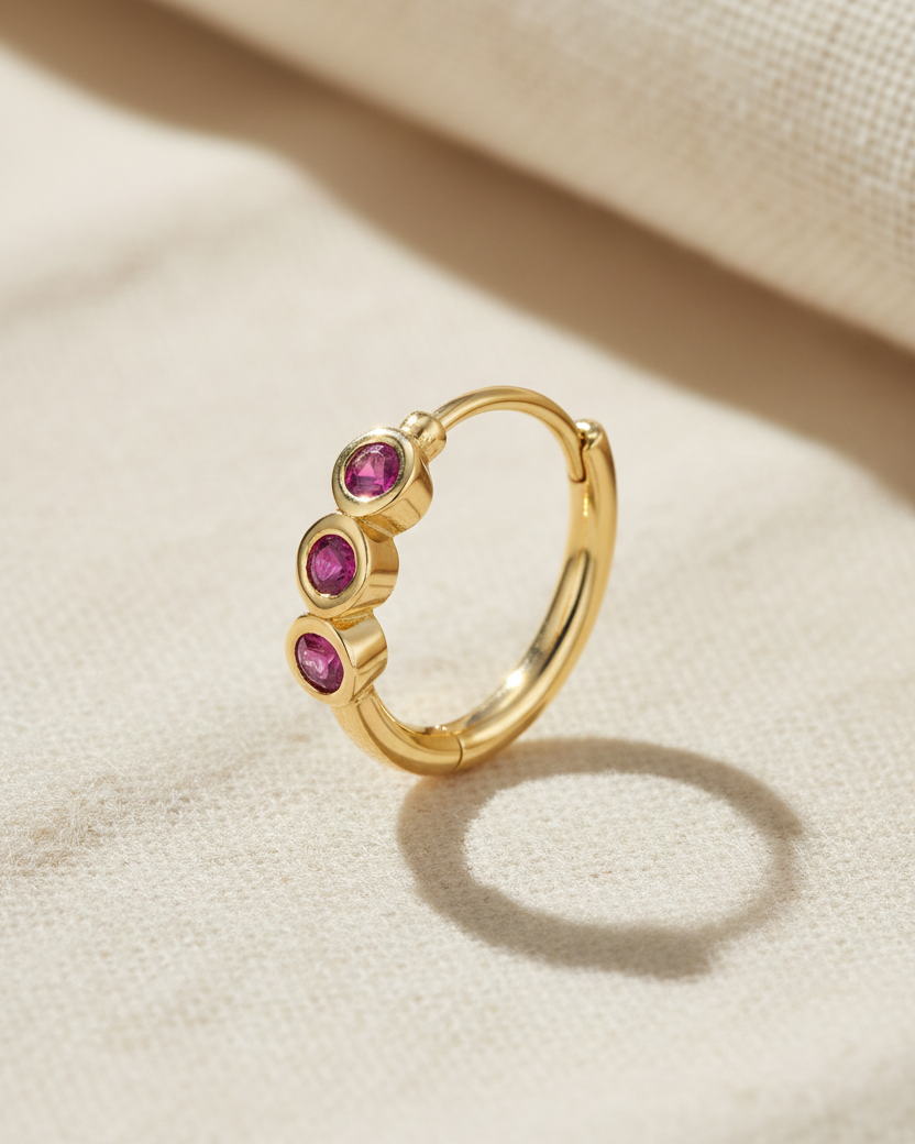 עגיל חישוק אלין רובי