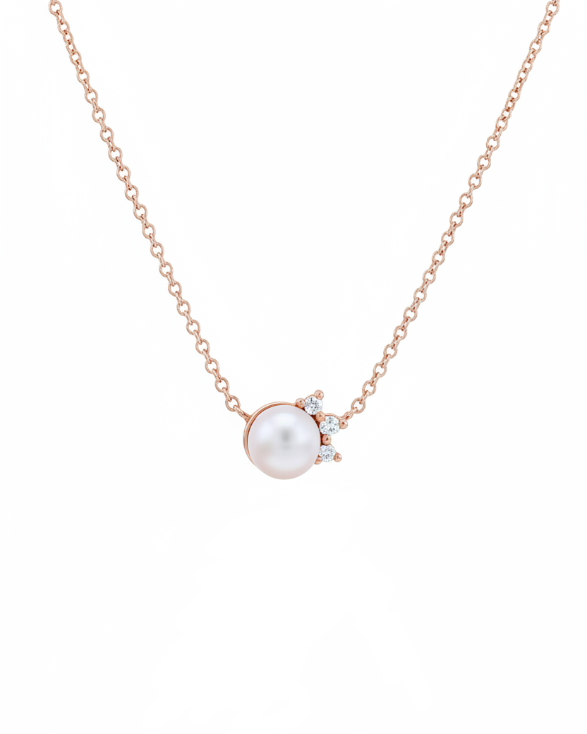 שרשרת סקארלט עם פנינה ויהלומים