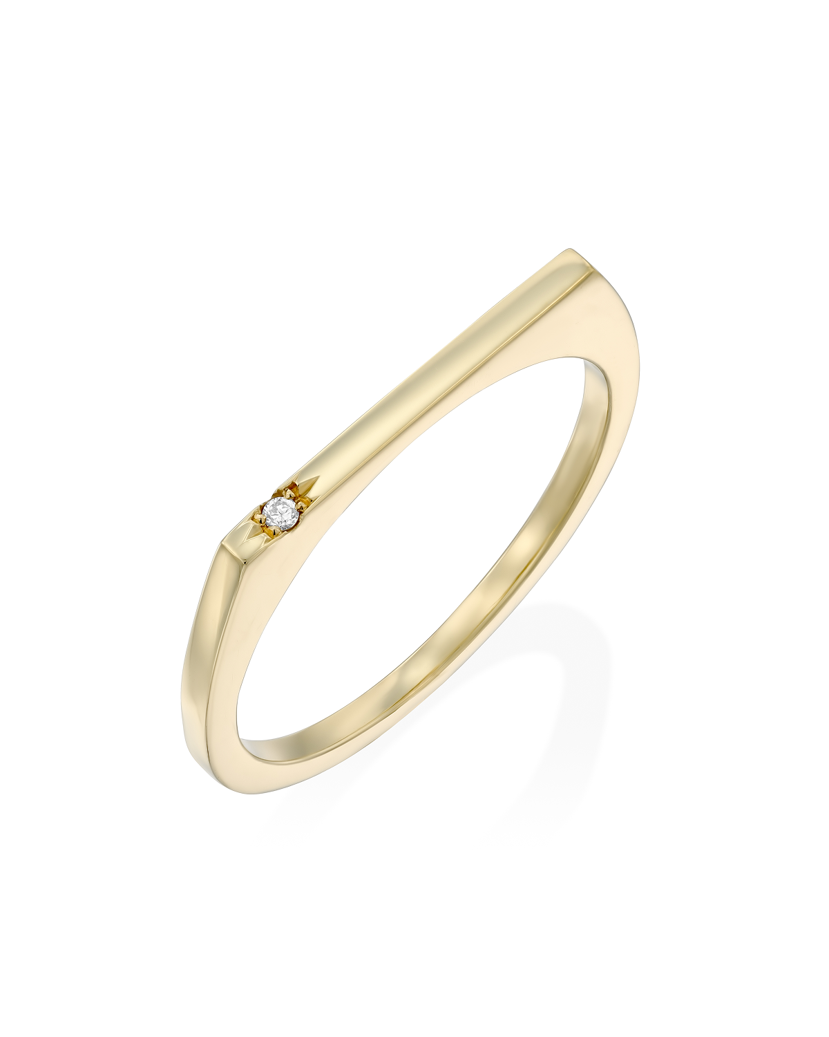 טבעת מירנדה יהלום לבן בשיבוץ כוכב