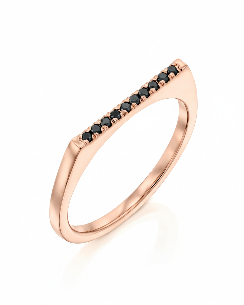 טבעת מירנדה יהלומים שחורים